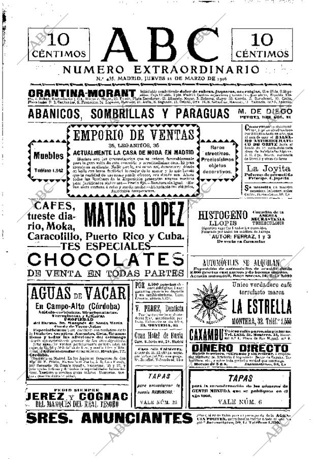 ABC MADRID 22-03-1906 página 1