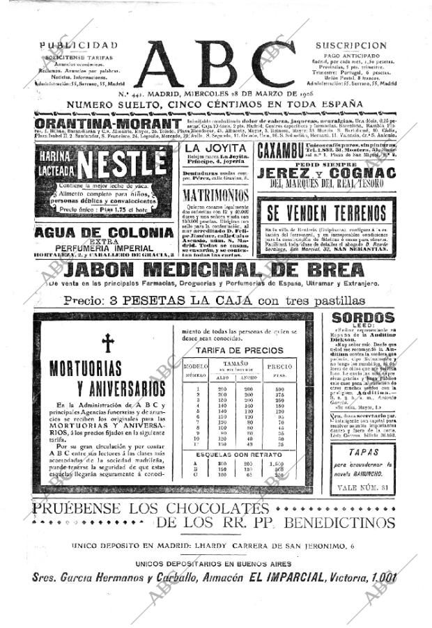 ABC MADRID 28-03-1906 página 1