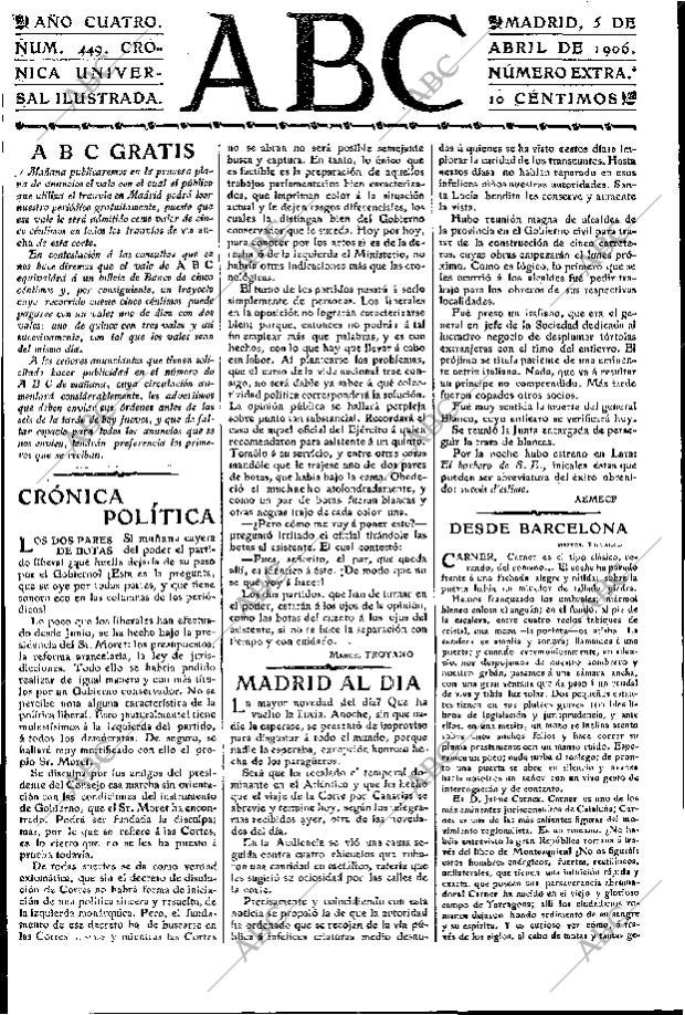 ABC MADRID 05-04-1906 página 1