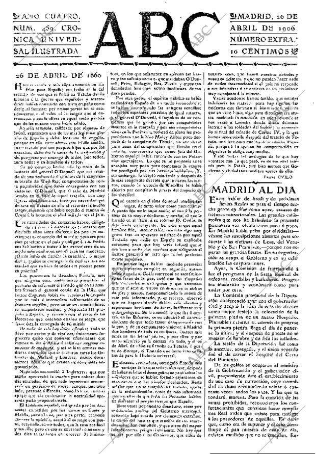 ABC MADRID 26-04-1906 página 1