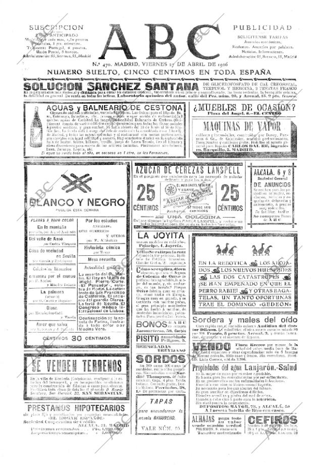 ABC MADRID 27-04-1906 página 1