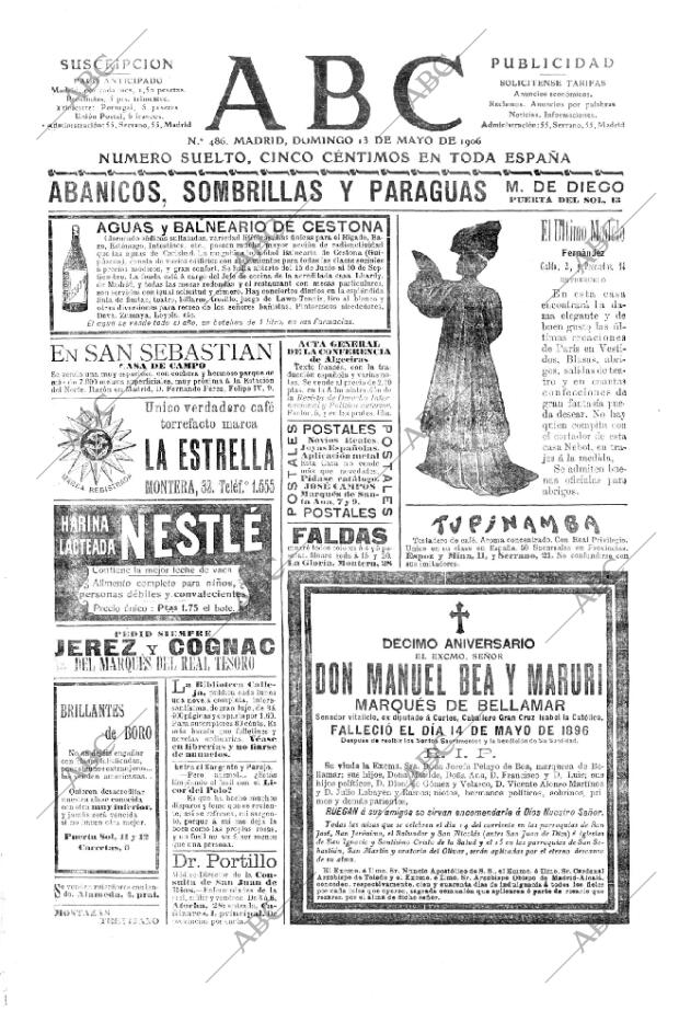 ABC MADRID 13-05-1906 página 1