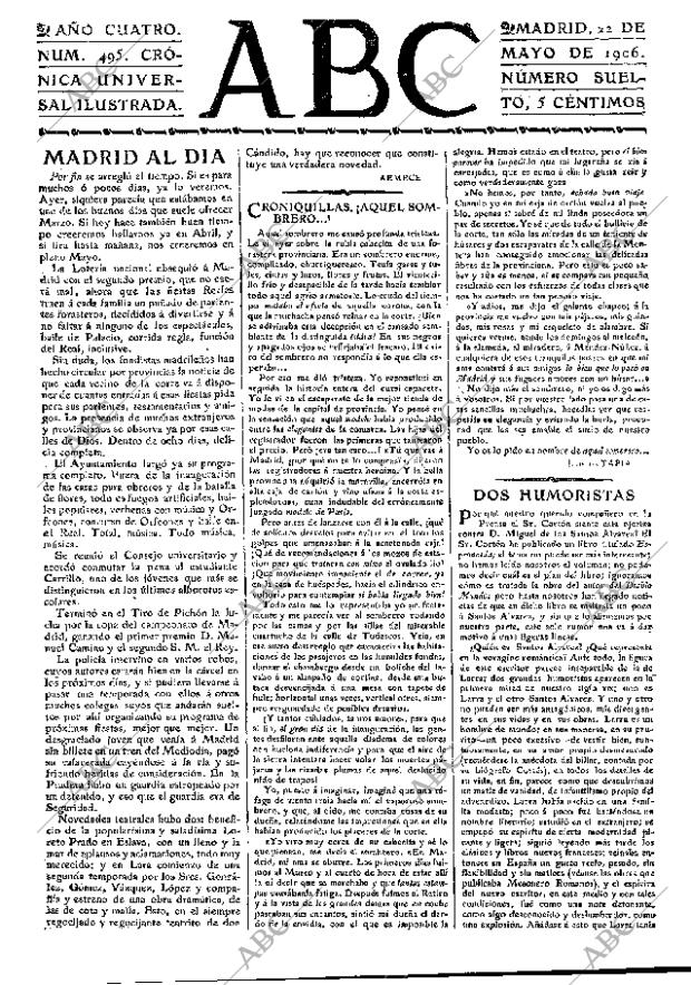 ABC MADRID 22-05-1906 página 1