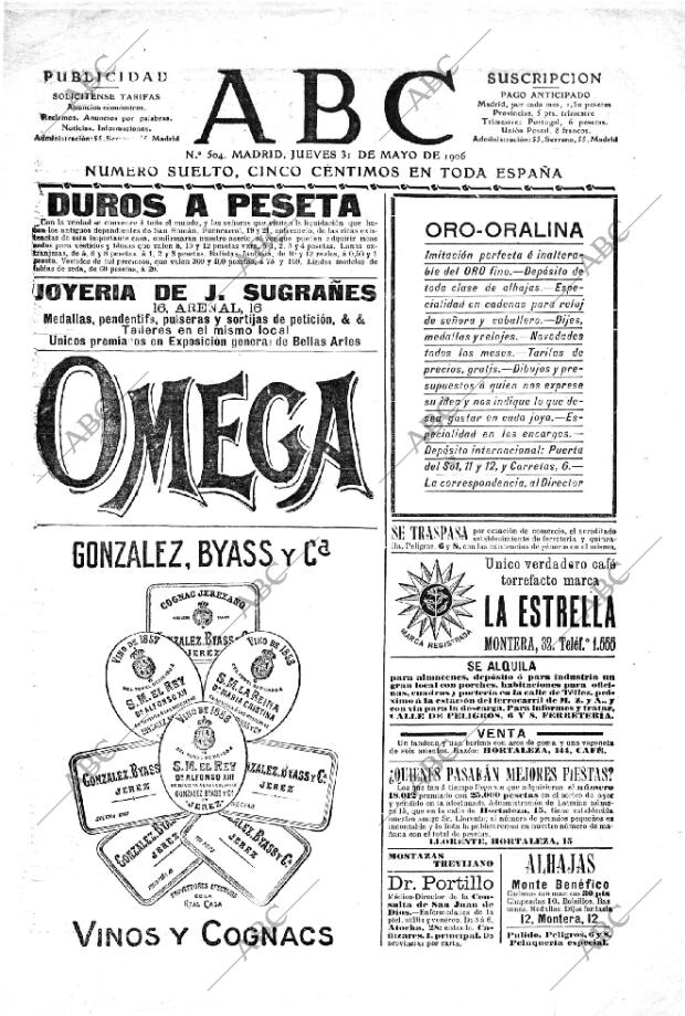 ABC MADRID 31-05-1906 página 1