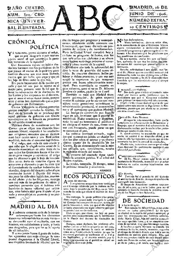 ABC MADRID 16-06-1906 página 1