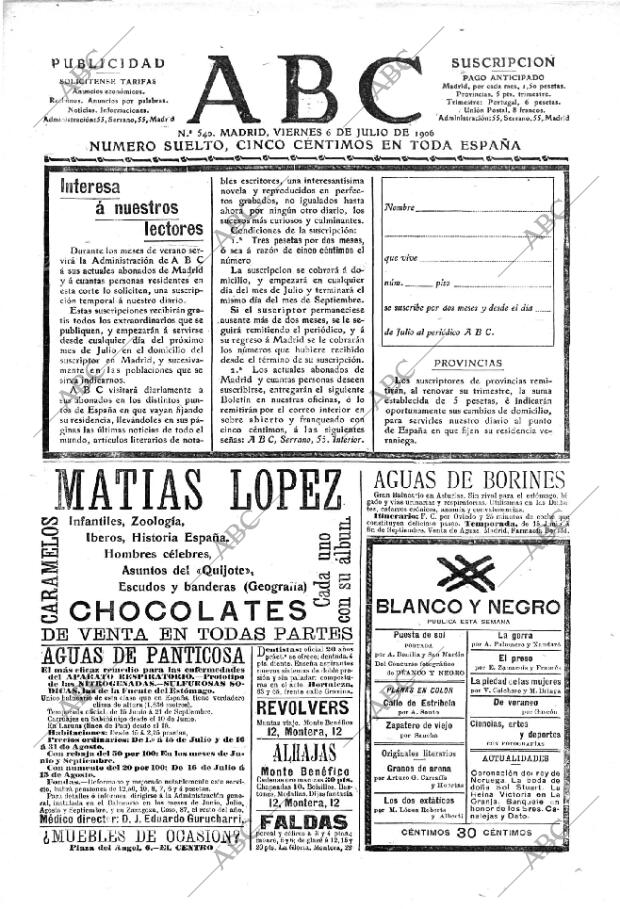 ABC MADRID 06-07-1906 página 1