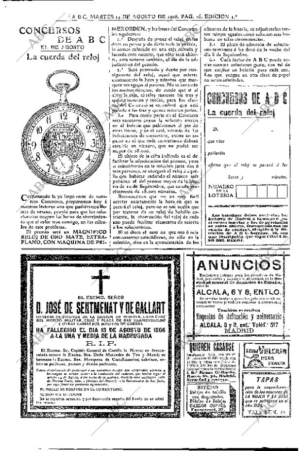 ABC MADRID 14-08-1906 página 16