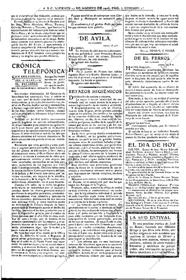 ABC MADRID 17-08-1906 página 5