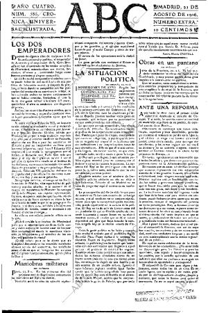 ABC MADRID 21-08-1906 página 1