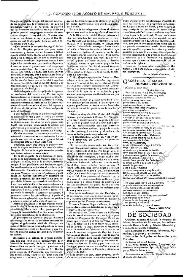 ABC MADRID 26-08-1906 página 6