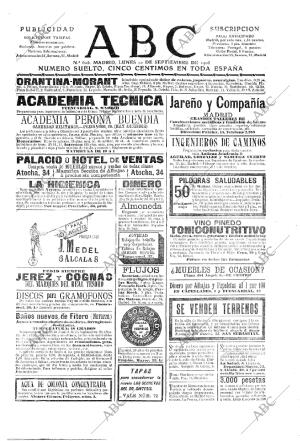 ABC MADRID 10-09-1906 página 1