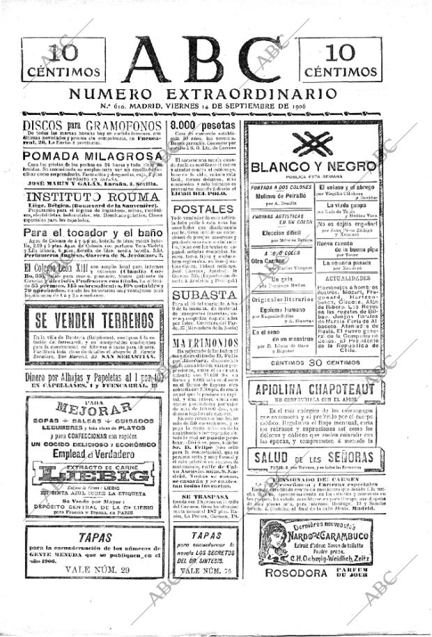 ABC MADRID 14-09-1906 página 1