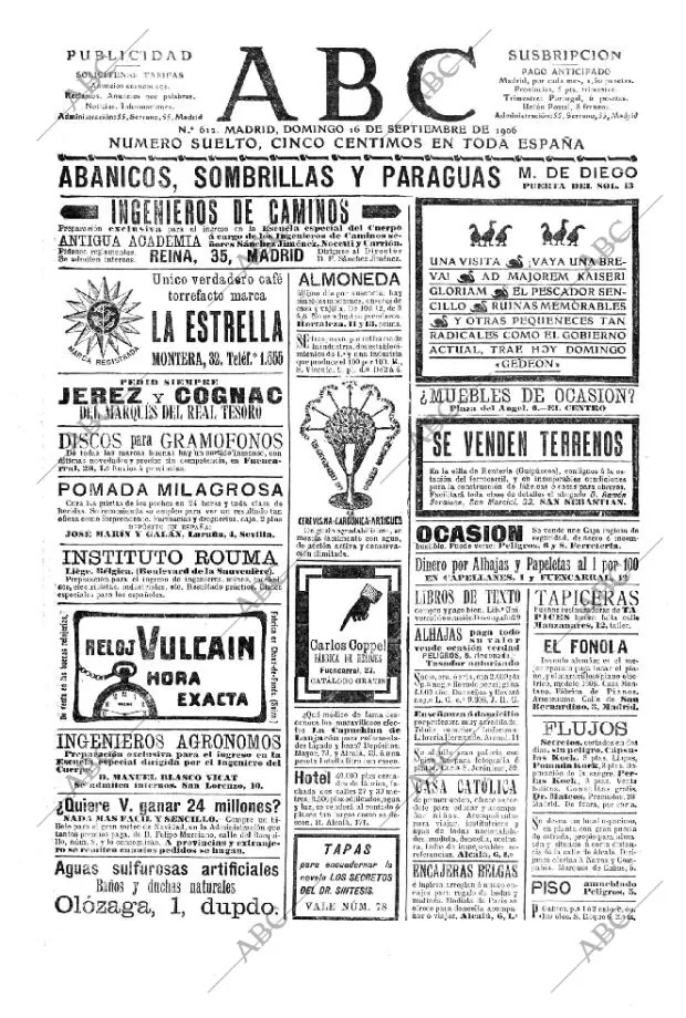 ABC MADRID 16-09-1906 página 1