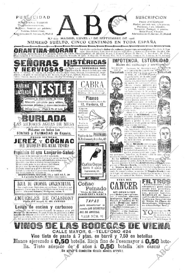 ABC MADRID 01-10-1906 página 1