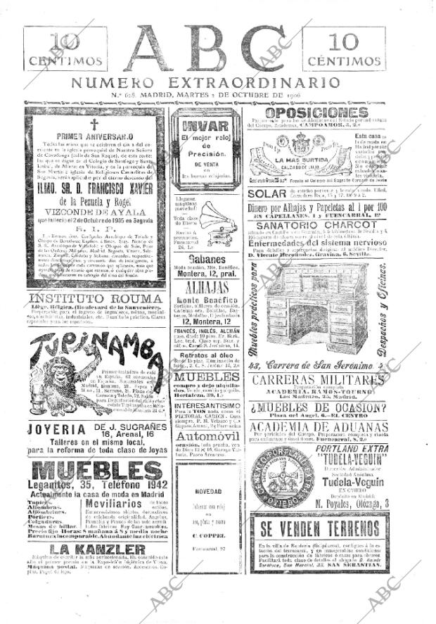 ABC MADRID 02-10-1906 página 1