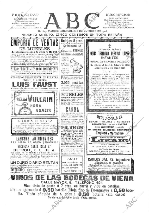 ABC MADRID 03-10-1906 página 1