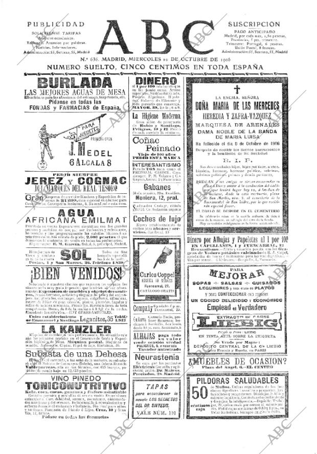 ABC MADRID 10-10-1906 página 1