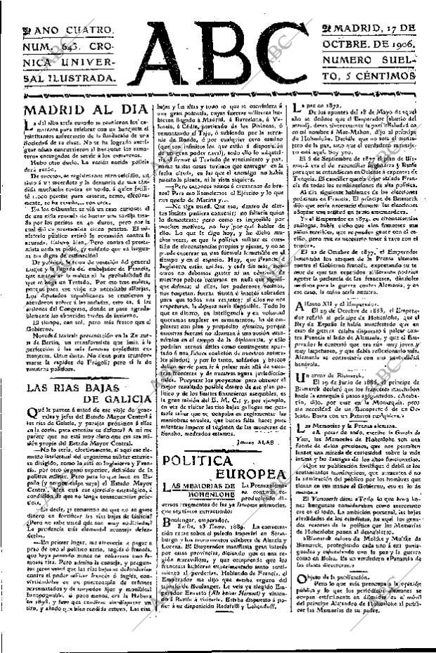 ABC MADRID 17-10-1906 página 3