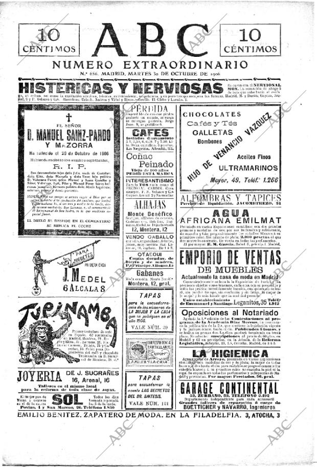 ABC MADRID 30-10-1906 página 1