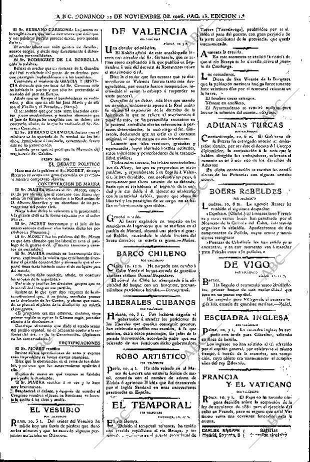 ABC MADRID 11-11-1906 página 13