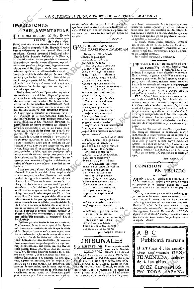 ABC MADRID 15-11-1906 página 6