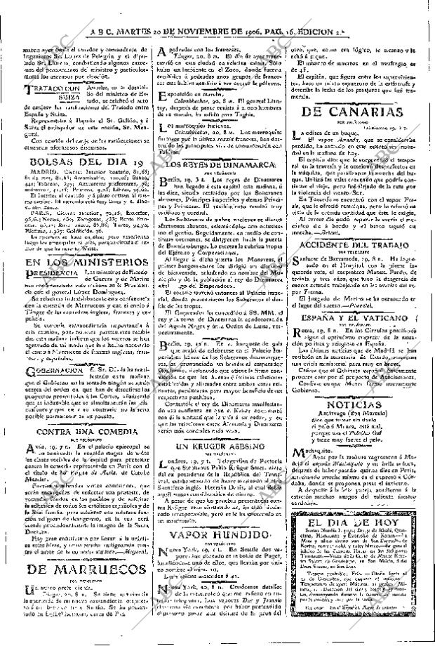 ABC MADRID 20-11-1906 página 16