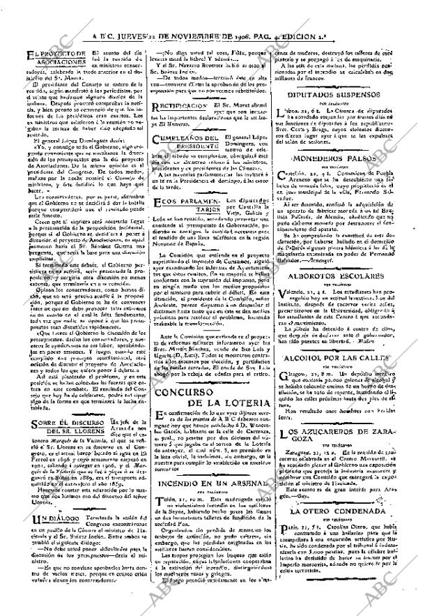 ABC MADRID 22-11-1906 página 4