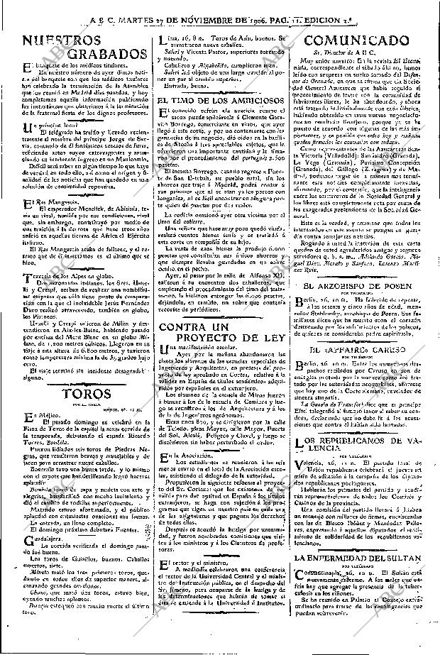 ABC MADRID 27-11-1906 página 11