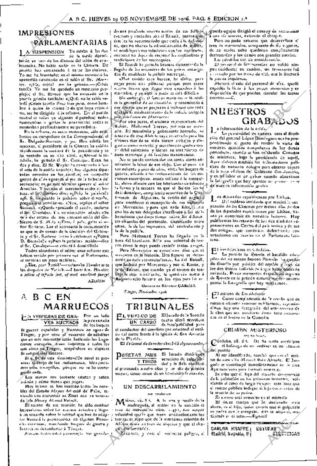 ABC MADRID 29-11-1906 página 6