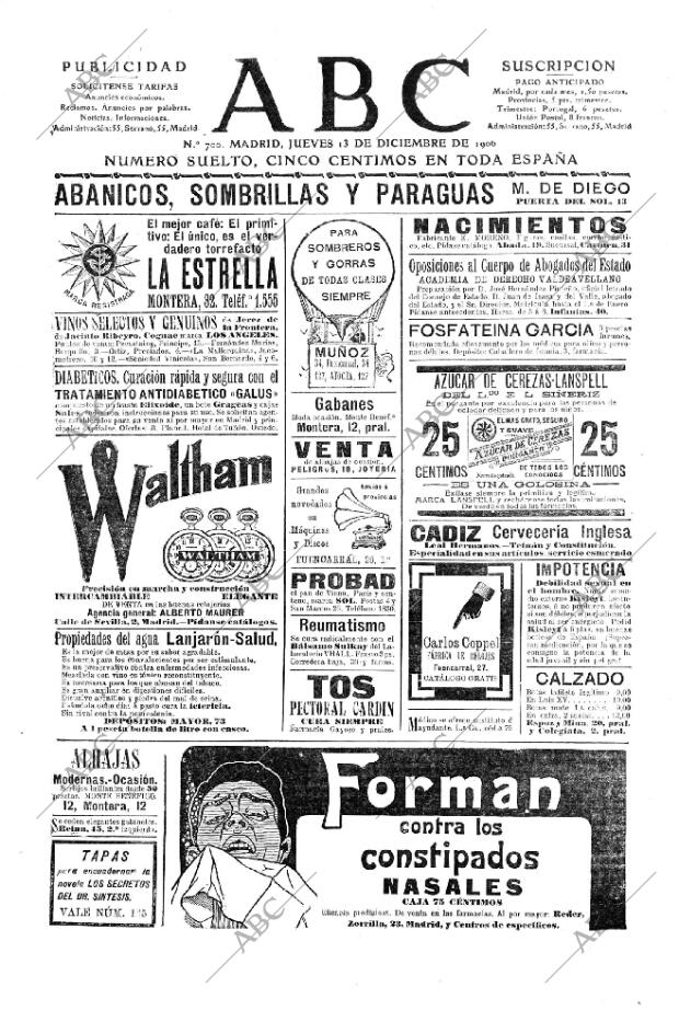 ABC MADRID 13-12-1906 página 1