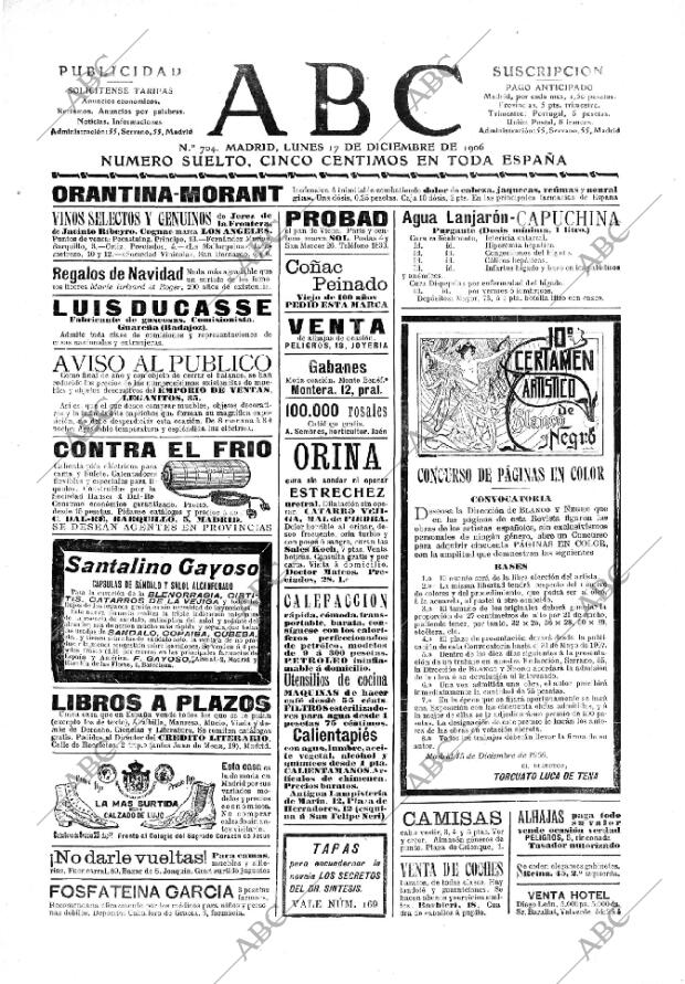 ABC MADRID 17-12-1906 página 1