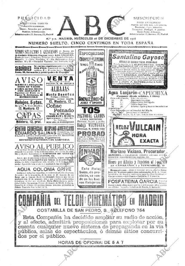 ABC MADRID 26-12-1906 página 1