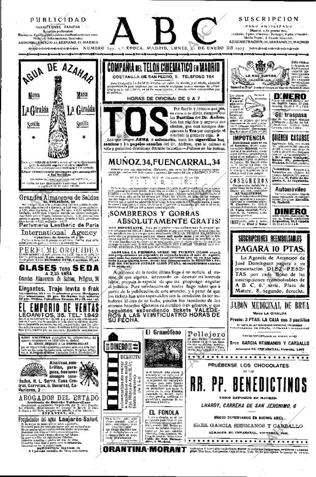 ABC MADRID 21-01-1907 página 6