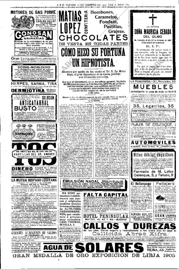 ABC MADRID 23-02-1907 página 6