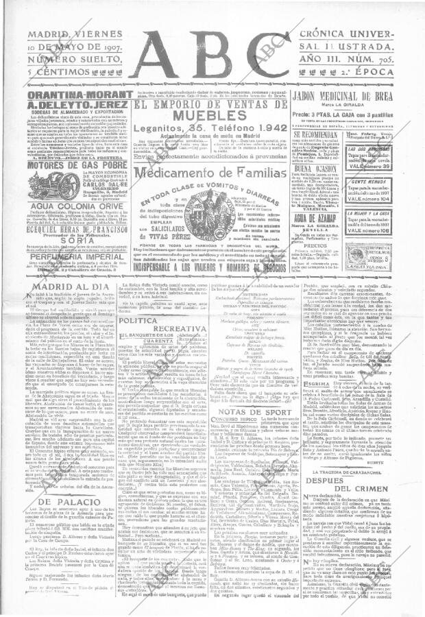 ABC MADRID 10-05-1907 página 1