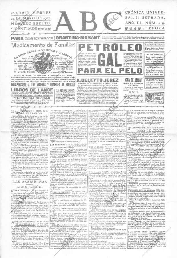 ABC MADRID 24-05-1907 página 1