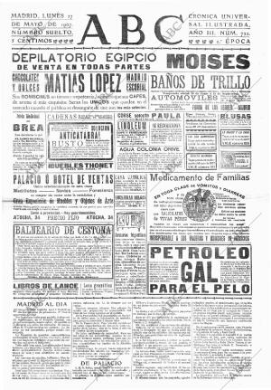 ABC MADRID 27-05-1907 página 1