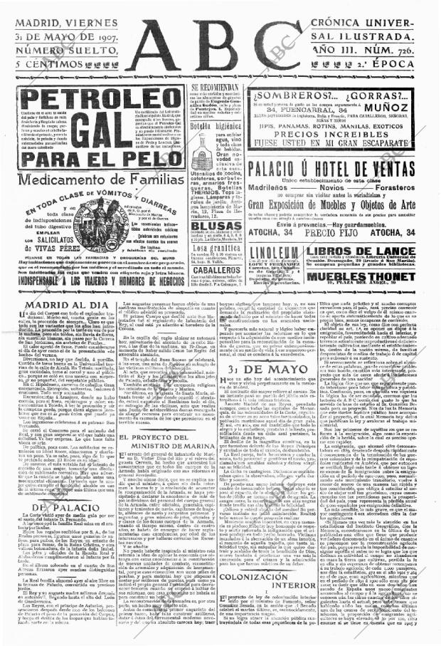 ABC MADRID 31-05-1907 página 1