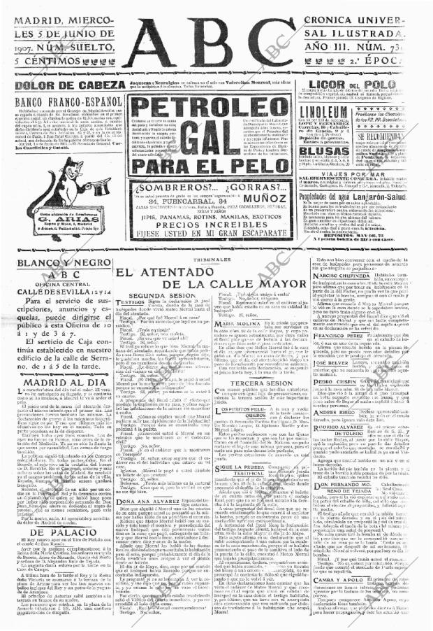 ABC MADRID 05-06-1907 página 1