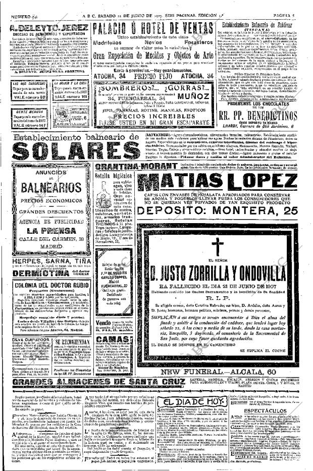 ABC MADRID 22-06-1907 página 5