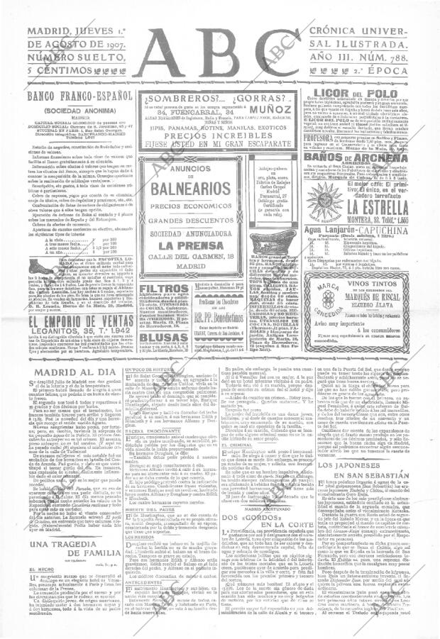 ABC MADRID 01-08-1907 página 1