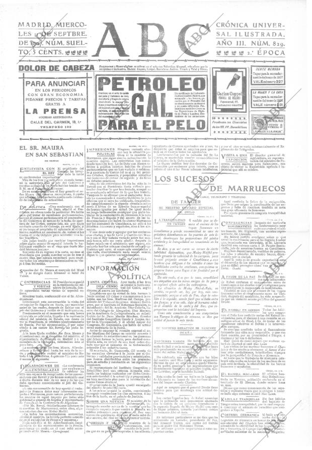 ABC MADRID 11-09-1907 página 1