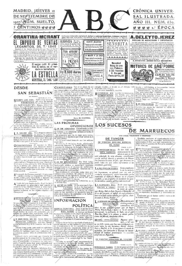 ABC MADRID 12-09-1907 página 1