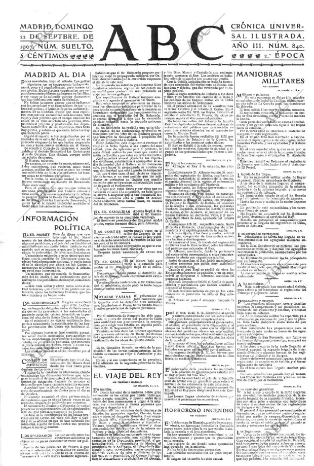 ABC MADRID 22-09-1907 página 1