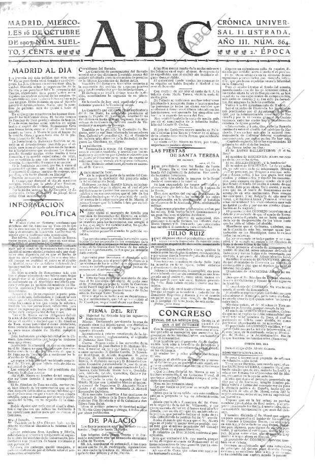 ABC MADRID 16-10-1907 página 1
