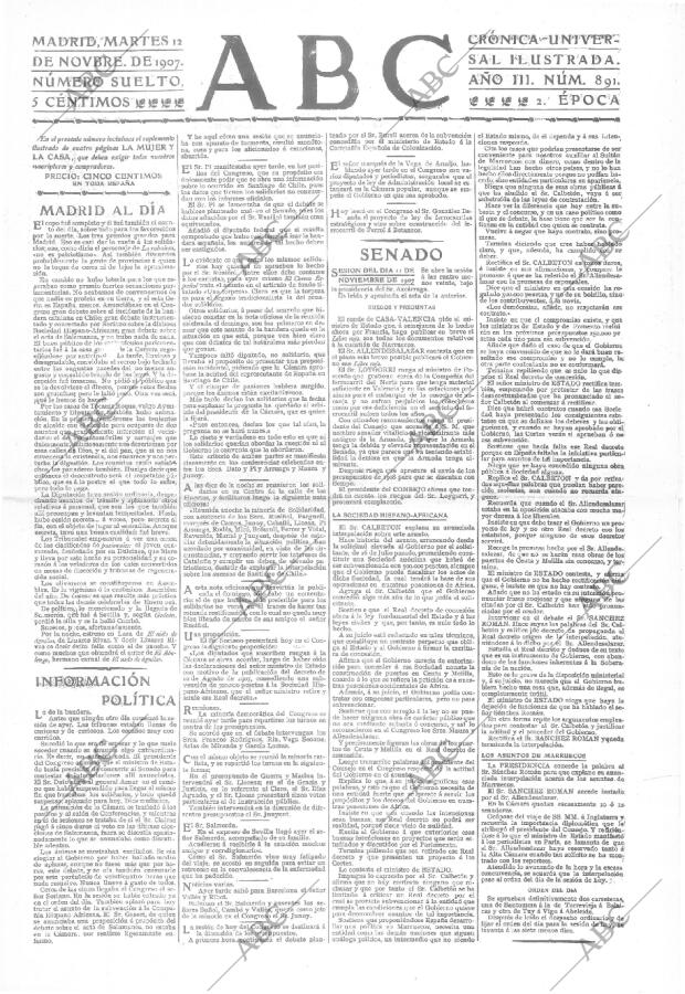 ABC MADRID 12-11-1907 página 1