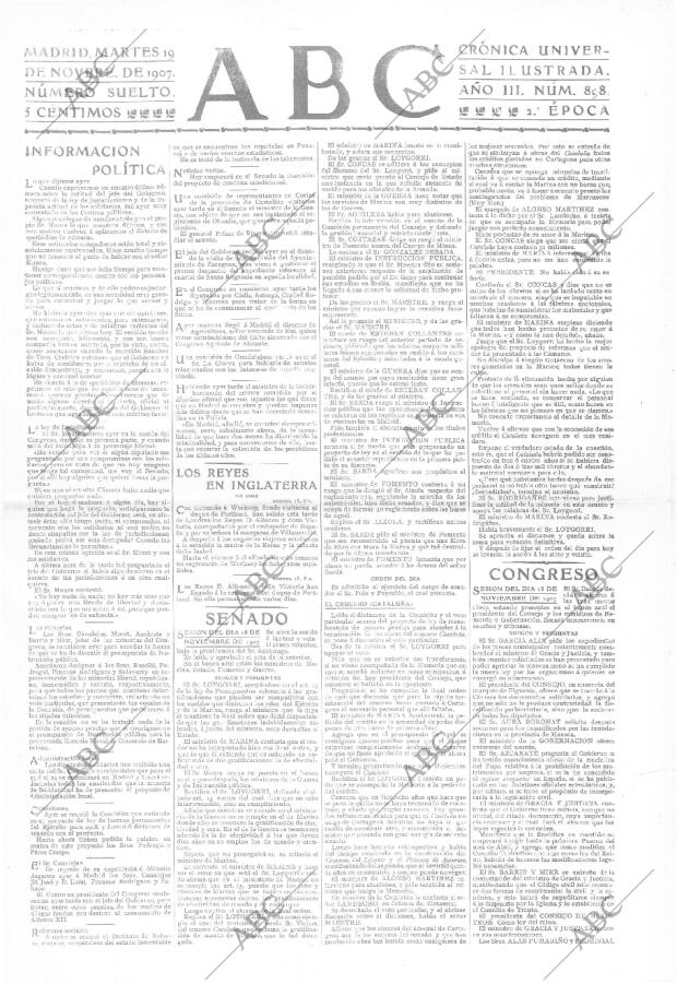 ABC MADRID 19-11-1907 página 1