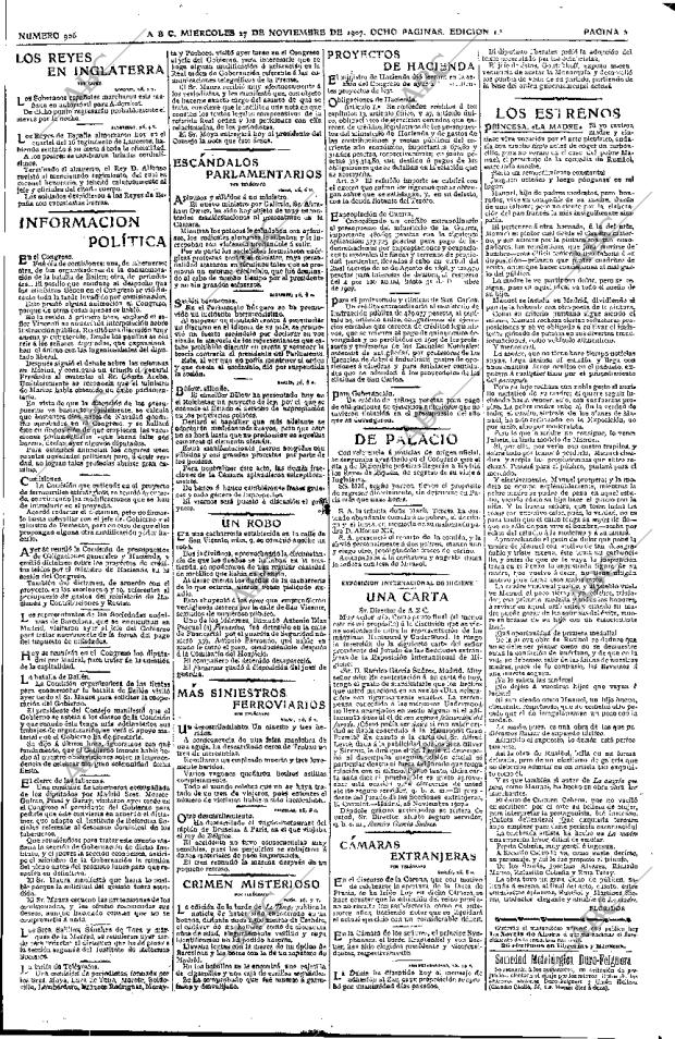 ABC MADRID 27-11-1907 página 5