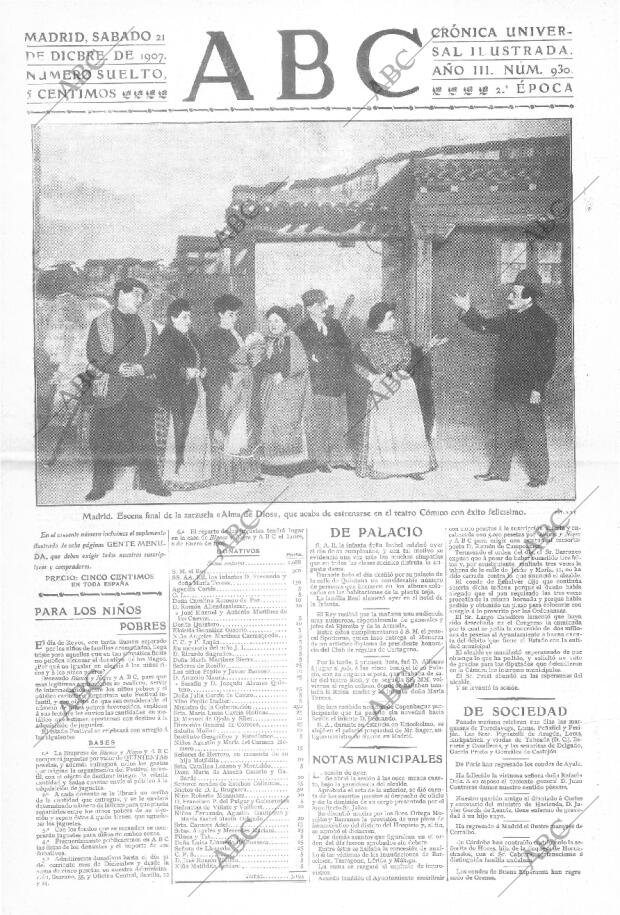 ABC MADRID 21-12-1907 página 1