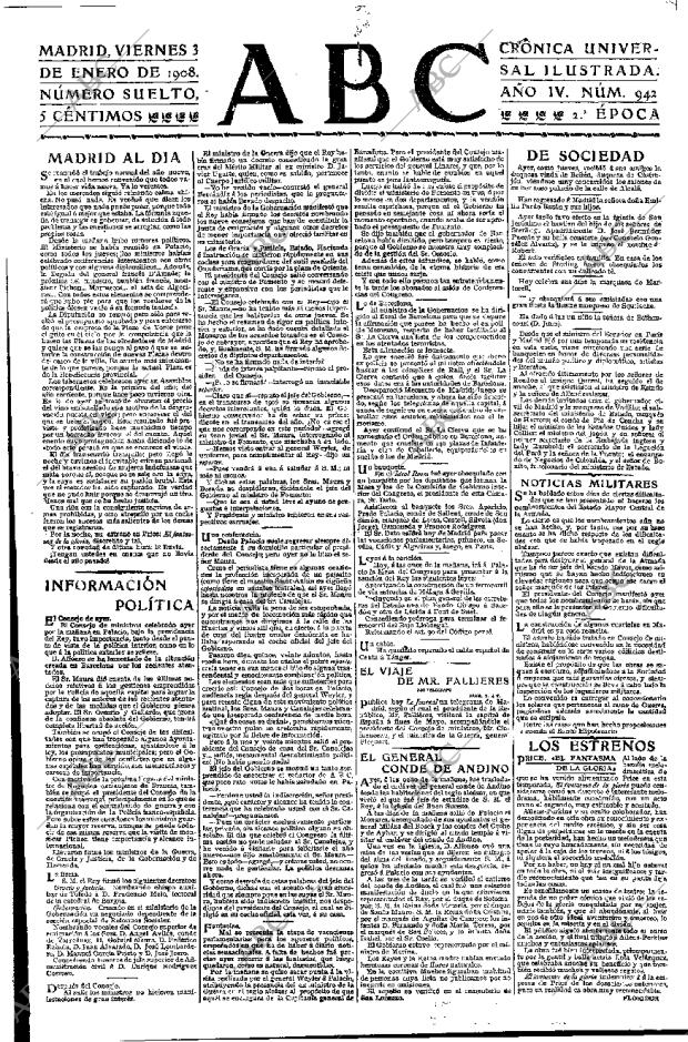 ABC MADRID 03-01-1908 página 1